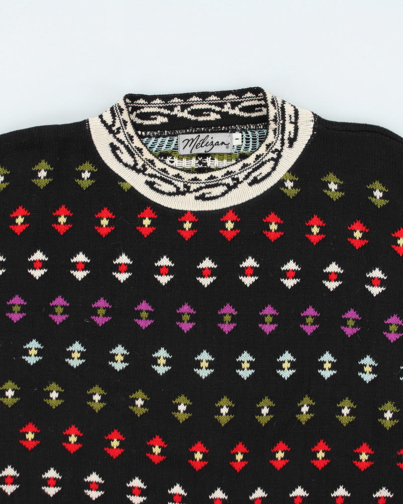 Vintage Melizan Pattern Knit Jumper - S