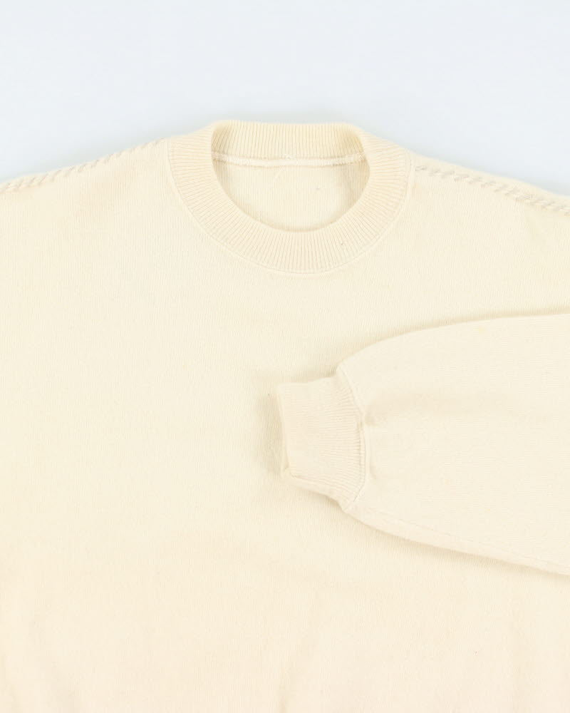 Vintage Wool Blend Cream Jumper - L
