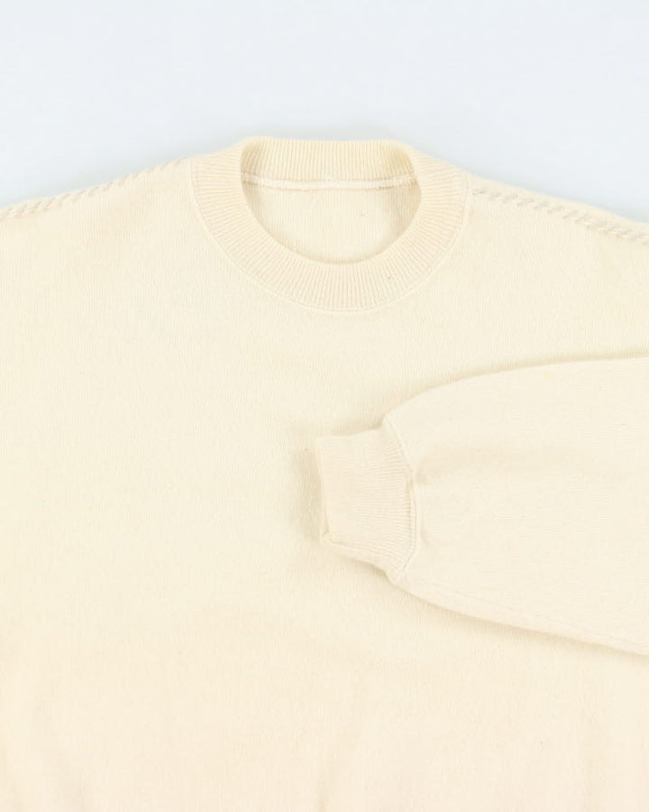 Vintage Wool Blend Cream Jumper - L