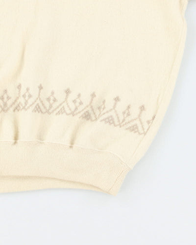 Vintage Wool Blend Cream Jumper - L
