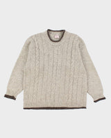 Vintage Trinity Wool Blend Aran Knit Jumper - L