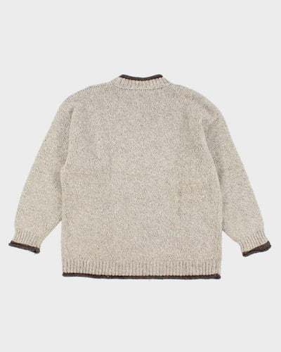 Vintage Trinity Wool Blend Aran Knit Jumper - L