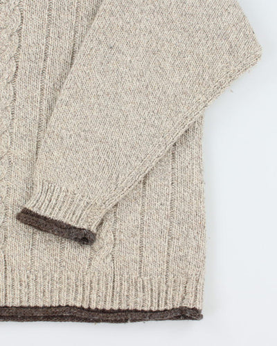 Vintage Trinity Wool Blend Aran Knit Jumper - L