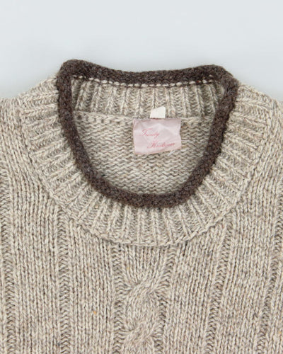 Vintage Trinity Wool Blend Aran Knit Jumper - L