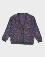 Vintage 90's Women's Patterned Button Up Cardigan - S