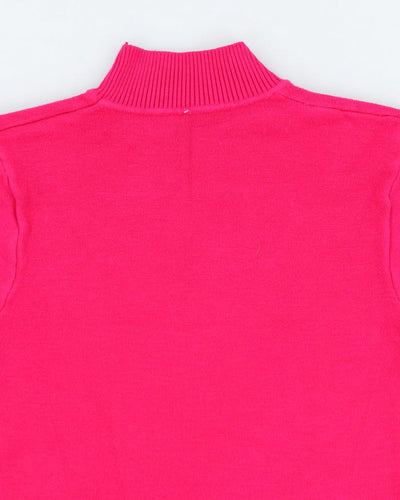 Rhinestone Wool Blend Pink Knit Jumper - XS