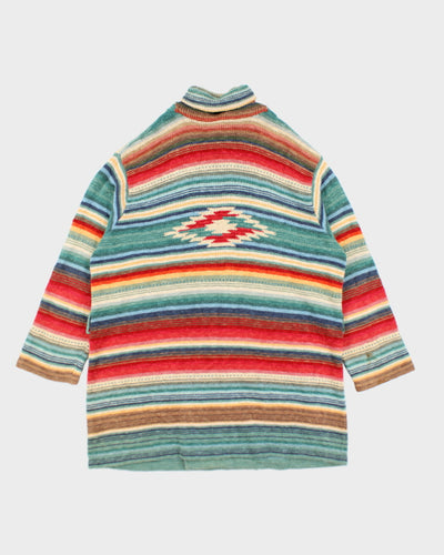 Vintage Ralph Lauren Multi Coloured Striped Knit Cardigan - XXXL