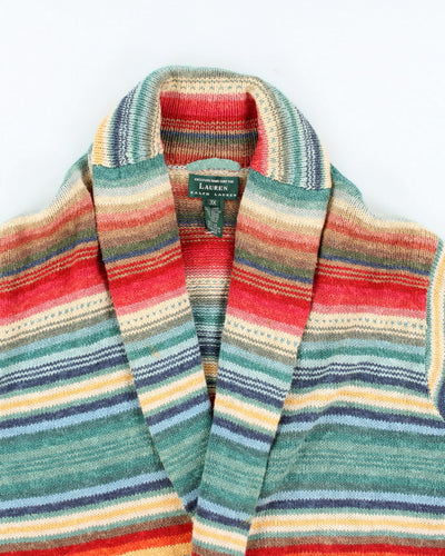 Vintage Ralph Lauren Multi Coloured Striped Knit Cardigan - XXXL