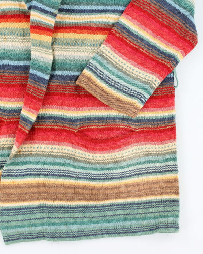 Vintage Ralph Lauren Multi Coloured Striped Knit Cardigan - XXXL