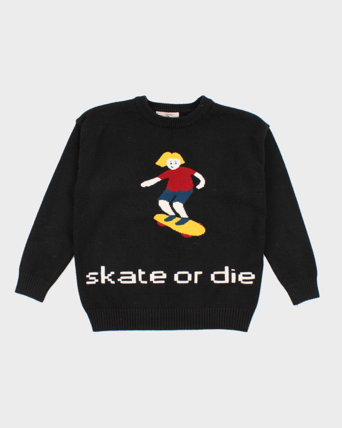 Vintage Women's Skate or Die Graphic Knitted Jumper - S