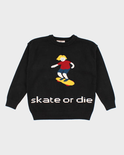 Vintage Women's Skate or Die Graphic Knitted Jumper - S