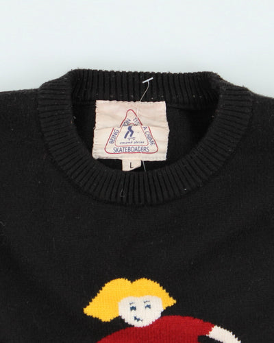 Vintage Women's Skate or Die Graphic Knitted Jumper - S