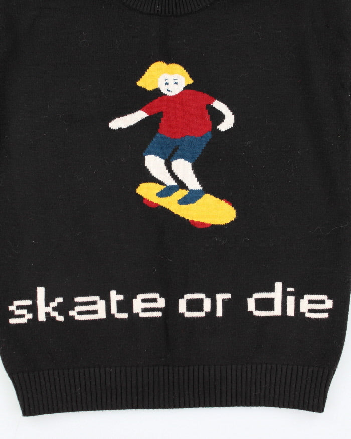 Vintage Women's Skate or Die Graphic Knitted Jumper - S