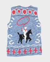Vintage 90's Western Style Sleeveless Cardigan - L