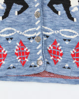 Vintage 90's Western Style Sleeveless Cardigan - L
