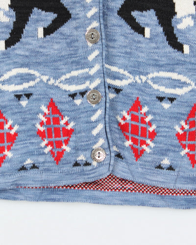 Vintage 90's Western Style Sleeveless Cardigan - L