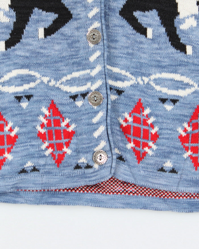 Vintage 90's Western Style Sleeveless Cardigan - L