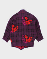 Vintage 90's Chunky Flower Wrap Cardigan - L