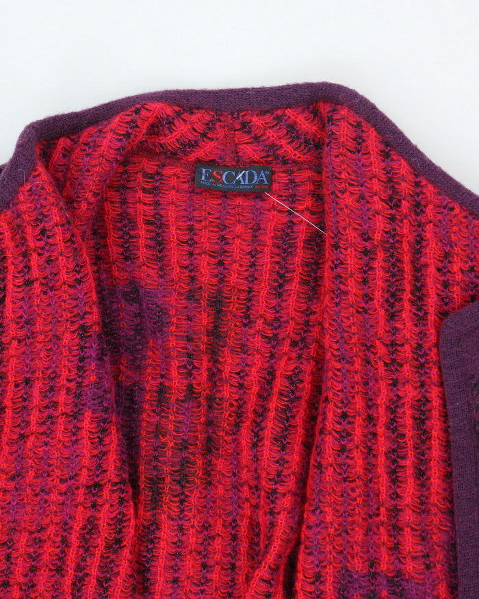 Vintage 90's Chunky Flower Wrap Cardigan - L