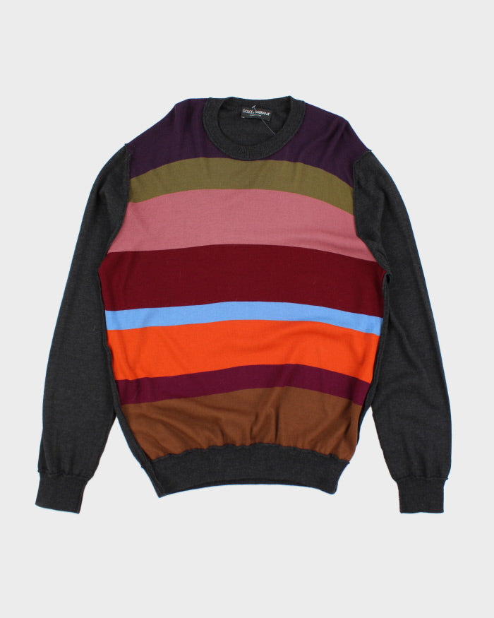 Vintage Y2K Dolce & Gabbana Striped Knit Jumper - L