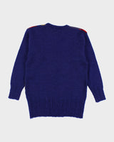 Vintage 80's Multi Coloured Patterned Chunky Knit Jumper - L