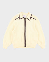 Vintage Tricoville Zip Up Collared Knit Cardigan - M