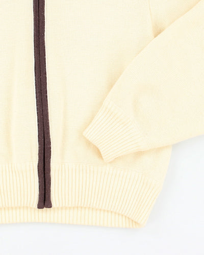 Vintage Tricoville Zip Up Collared Knit Cardigan - M