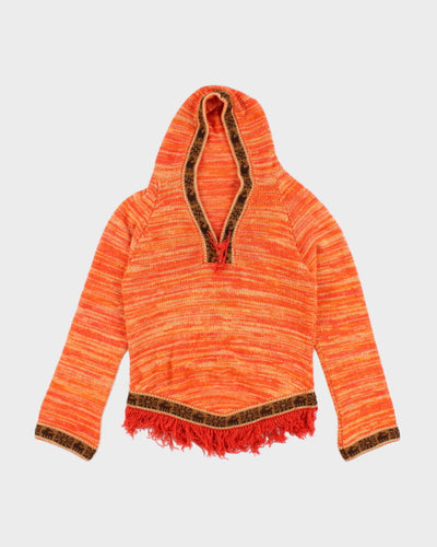 Vintage Y2K Women's Hooded Knit Jumper - S