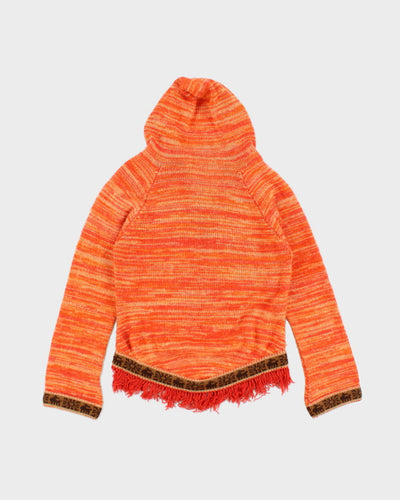 Vintage Y2K Women's Hooded Knit Jumper - S