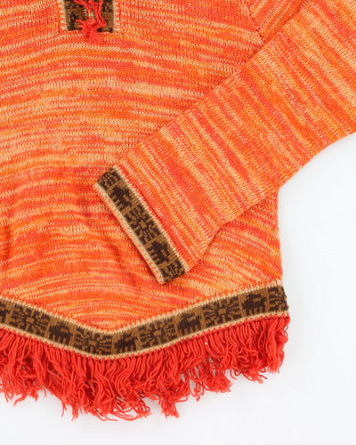 Vintage Y2K Women's Hooded Knit Jumper - S
