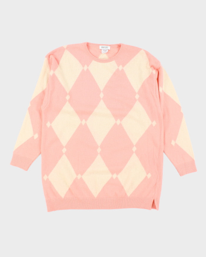 Vintage 90's Bally Cashmere Blend Patterned Knit Jumper - M