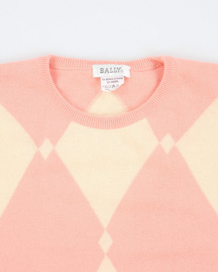 Vintage 90's Bally Cashmere Blend Patterned Knit Jumper - M