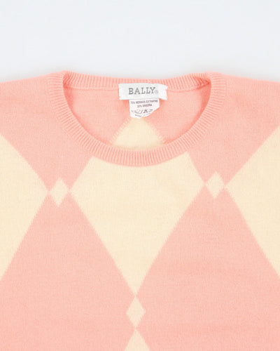 Vintage 90's Bally Cashmere Blend Patterned Knit Jumper - M