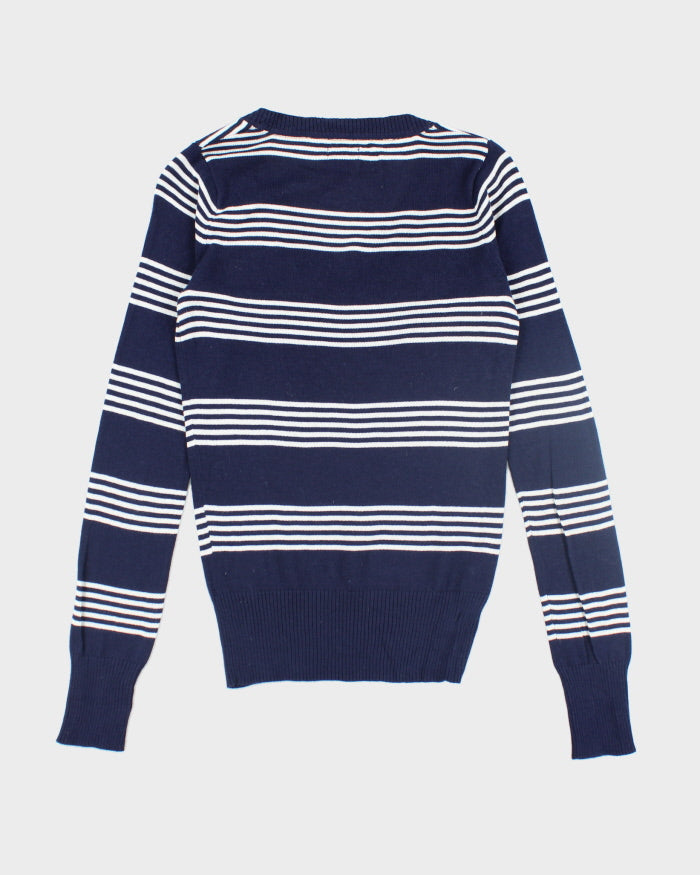 Vintage US Polo Assassin V-Neck Embroidered Knit Jumper - S