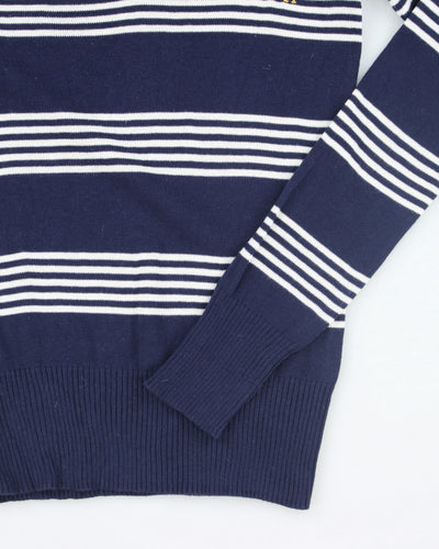 Vintage US Polo Assassin V-Neck Embroidered Knit Jumper - S