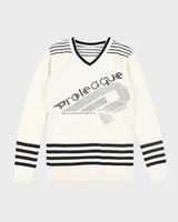 Vintage 90's Women's Prolecgue V-Neck Printed Knit Jumper - S
