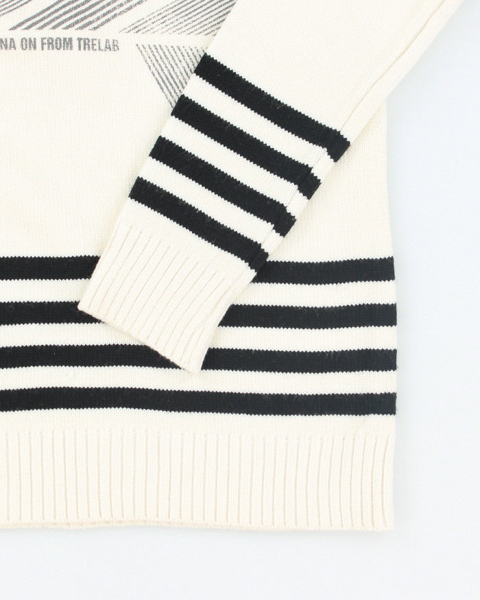 Vintage 90's Women's Prolecgue V-Neck Printed Knit Jumper - S