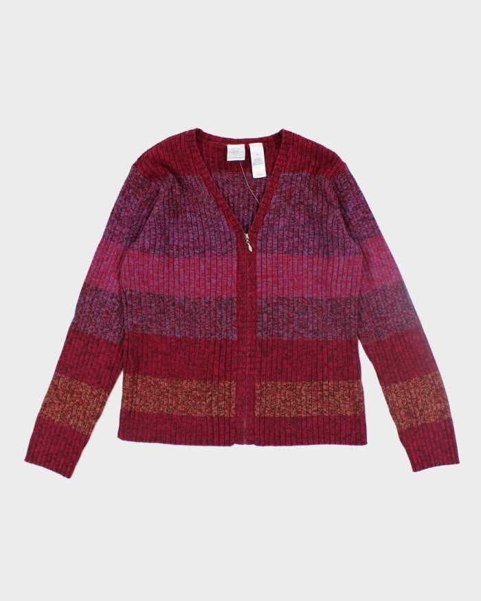 Vintage Y2K Women's Emma James Zip Up Knit Cardigan - M