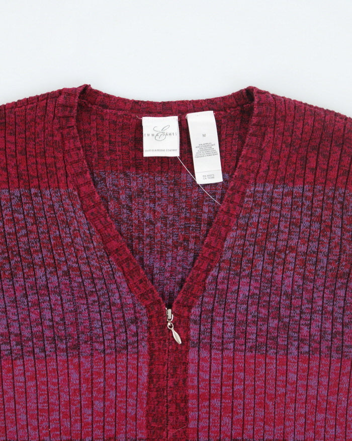 Vintage Y2K Women's Emma James Zip Up Knit Cardigan - M