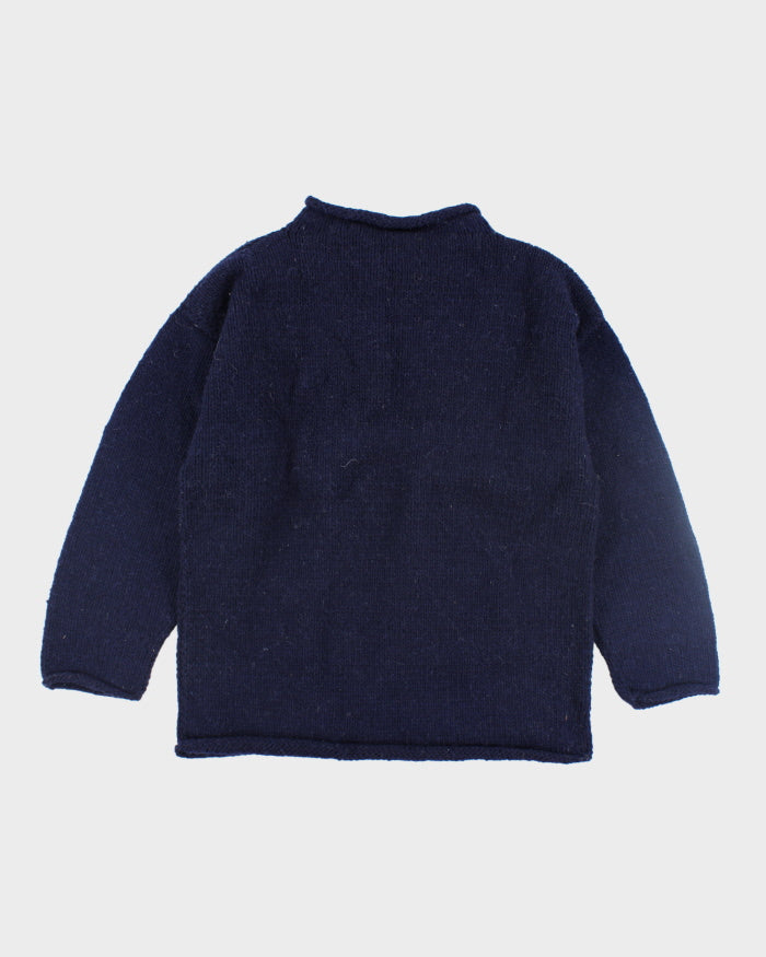 Vintage 90's Heavyweight Global Patch Chunky Knit Jumper - L