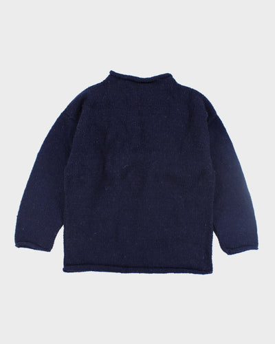 Vintage 90's Heavyweight Global Patch Chunky Knit Jumper - L