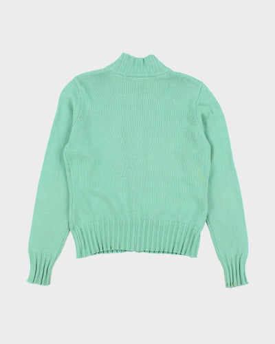 Vintage Argyle Green Zip-up Knit - L