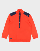 Vintage Ralph Lauren Orange Half Button-up Jumper - M