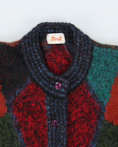 Vintage 80s Chunky Knit Cardigan - L
