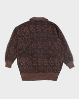 Vintage 80s Sparkly Chunky Knit Cardigan - L