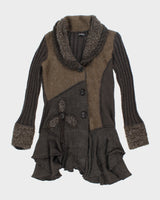 Y2k 00s Papa Brown Mohair &amp; Wool Blend Cardigan - M