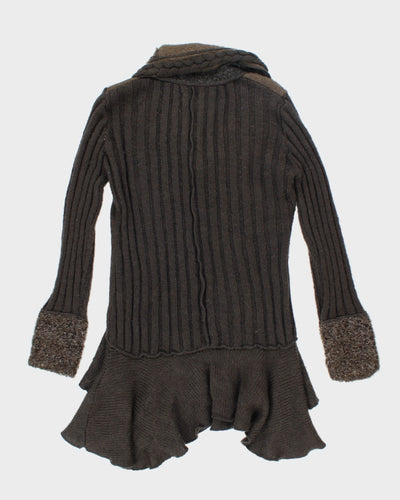 Y2k 00s Papa Brown Mohair & Wool Blend Cardigan - M