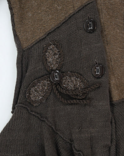 Y2k 00s Papa Brown Mohair & Wool Blend Cardigan - M