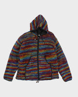 Hippie Multi Coloured Wool Zip-Up Knit Jumper - L