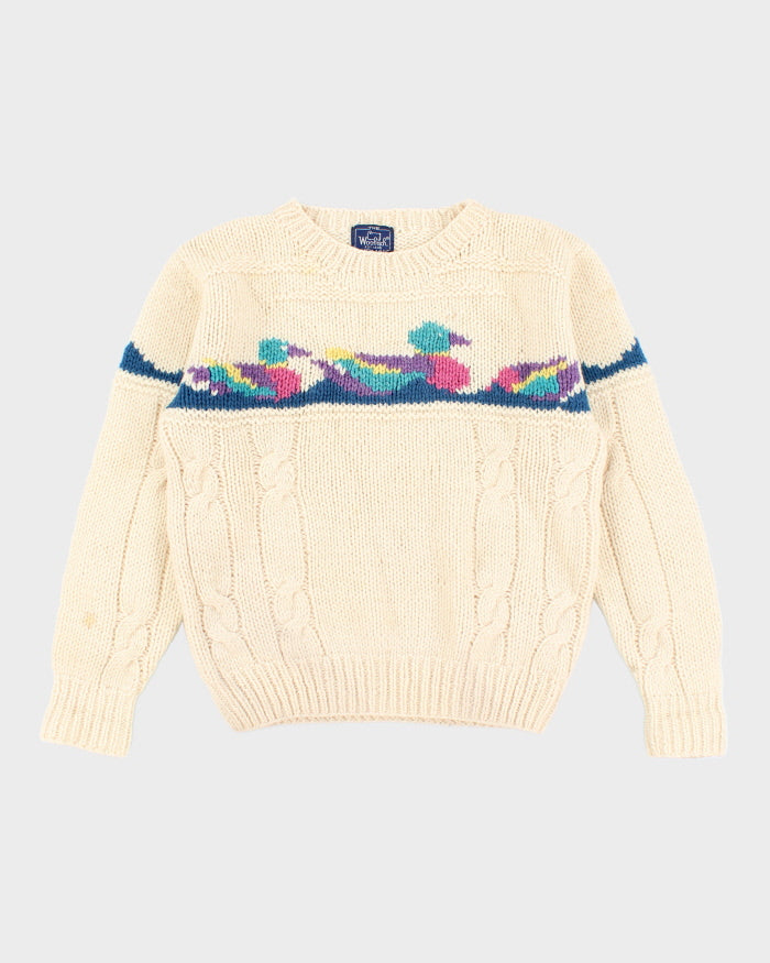 Vintage 80's Women's Woolrich Chunky Wool Knit Jumper - M